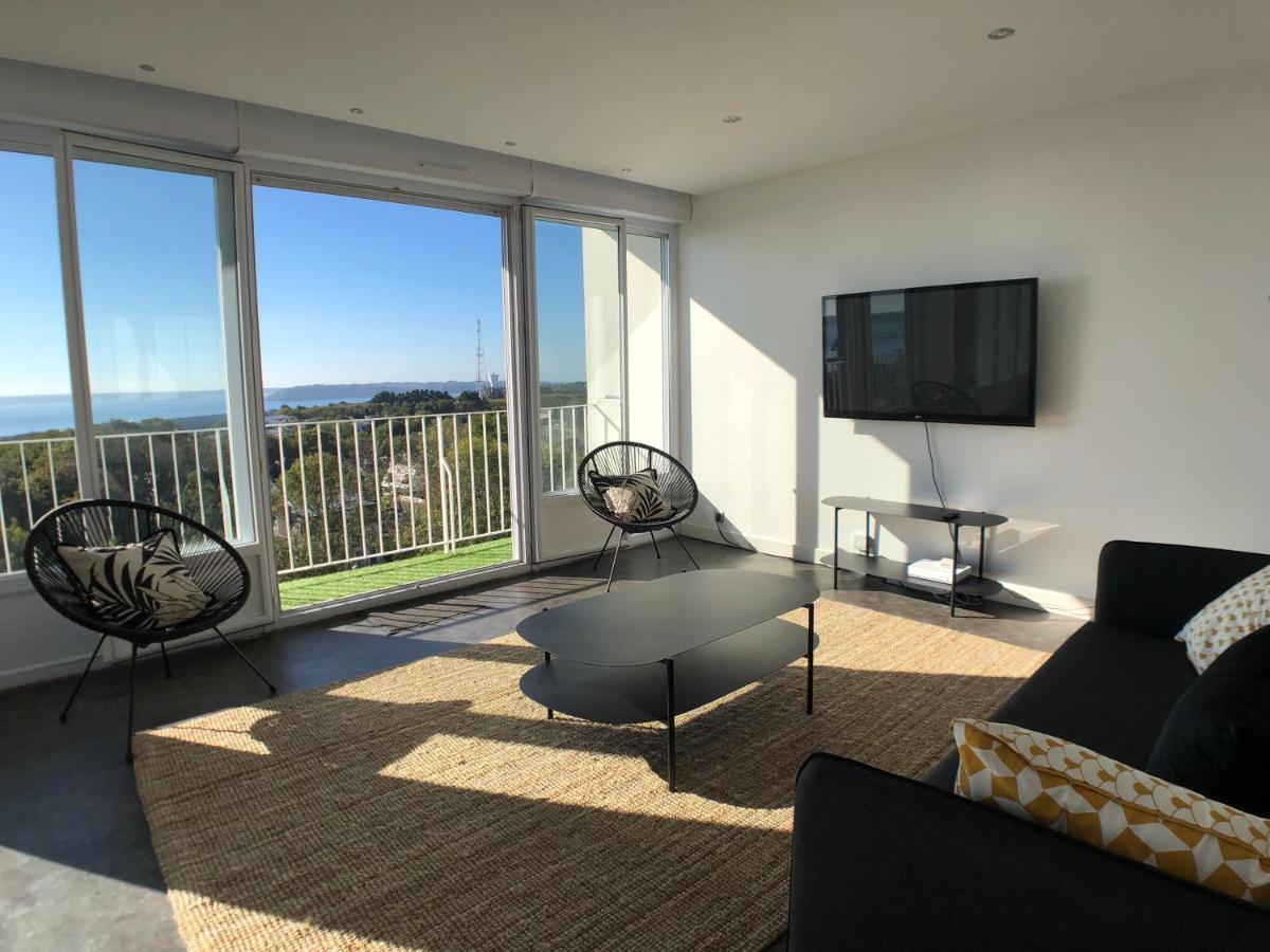 Superbe Appartement Avec Une Vue Mer Panoramique Brest Bagian luar foto