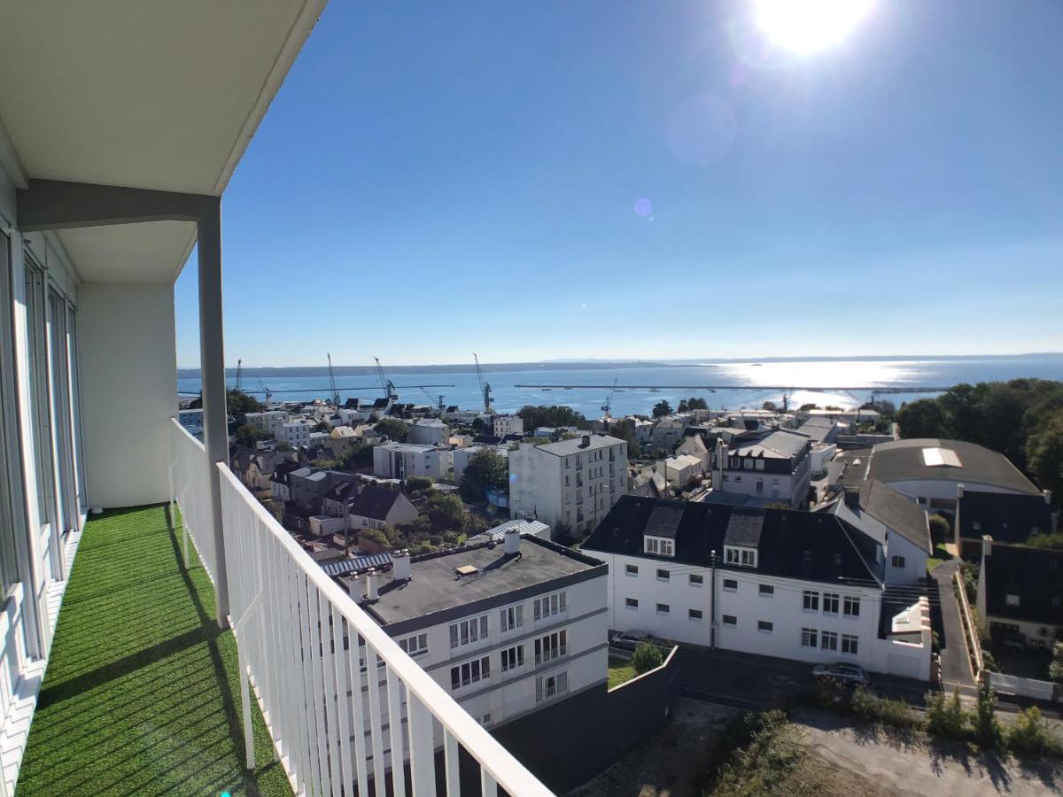 Superbe Appartement Avec Une Vue Mer Panoramique Brest Bagian luar foto